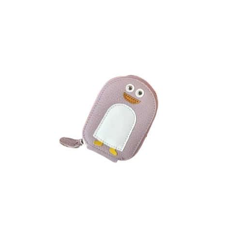 Porte-carte porte-monnaie compact en cuir avec fermeture éclair - Le Junior™ Violet clair