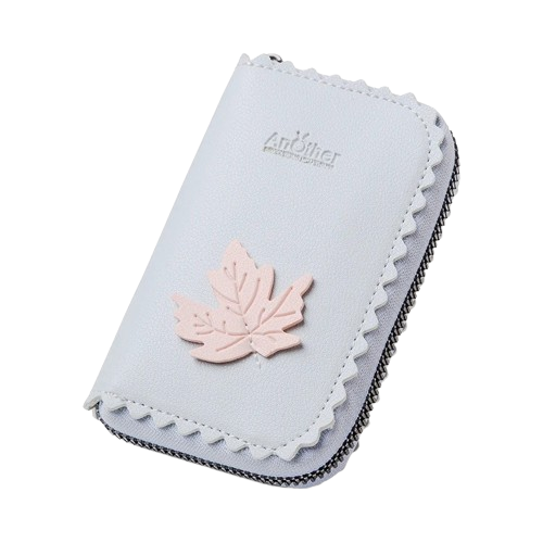 Porte-carte tendance feuille d'érable - Le Fashionista™ BLeu