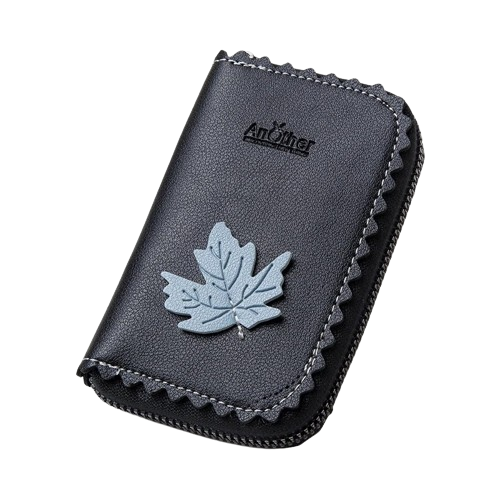 Porte-carte tendance feuille d'érable - Le Fashionista™ Noir