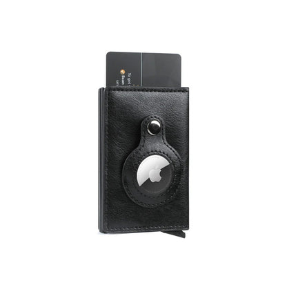 Porte-carte RFID en simili cuir pour Airtag Apple- Le Protecteur™ Noir