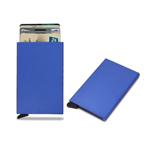 Porte-carte de crédit en métal RFID - Le Protecteur™ Bleu