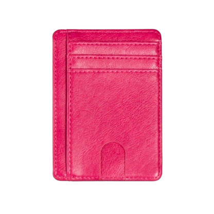 Porte-carte de crédit en simili cuir RFID - Le Minimaliste™ Rose Foncé