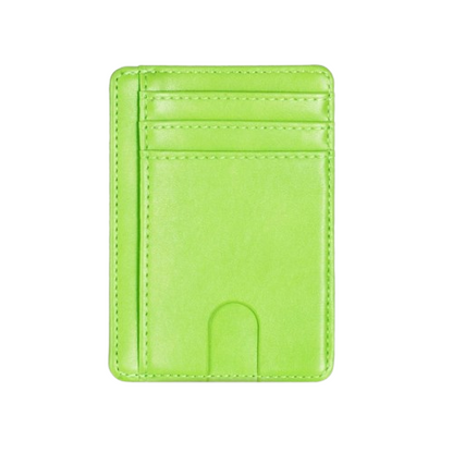Porte-carte de crédit en simili cuir RFID - Le Minimaliste™ Vert Pomme