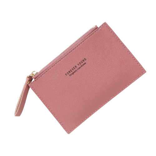 Porte-carte de crédit fermeture zip - Le Fashionista™ Rose Foncé