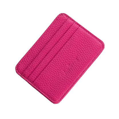 Porte-carte fin en simili cuir - Le Minimaliste™ Fuchsia