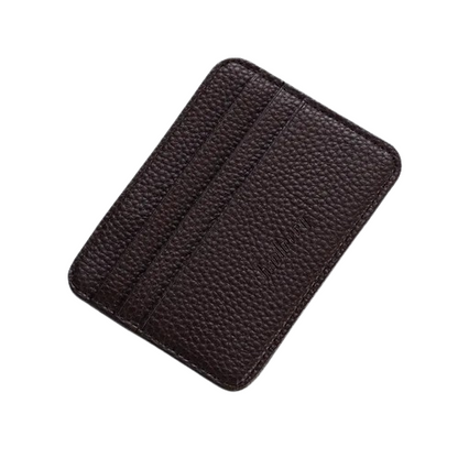 Porte-carte fin en simili cuir - Le Minimaliste™ Marron Foncé
