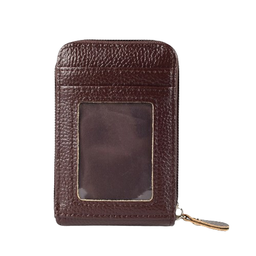 Porte-carte tendance fermeture zip - L'indispensable™ Marron Foncé